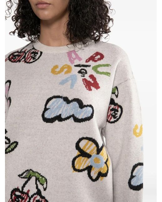 A Bathing Ape White Graphic-Print Jumper