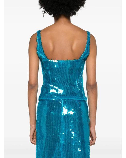 16Arlington Blue Hornet Sequinned Tank Top - Women's - Cotton/polyester