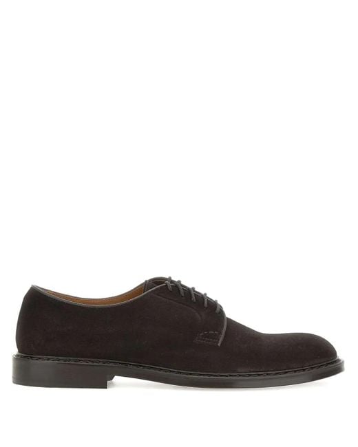 Doucal's Brown Leather Derby Shoes for men