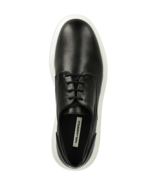 Karl Lagerfeld Black Lace Up Derby Shoes for men