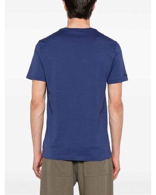 Ralph Lauren Collection Blue Chest Pocket Cotton T-shirt for men