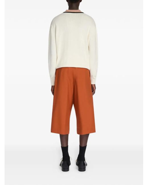 Dries Van Noten White Argyle Collared Sweater for men