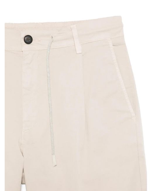 Eleventy White Drawstring Pleated-Front Shorts for men