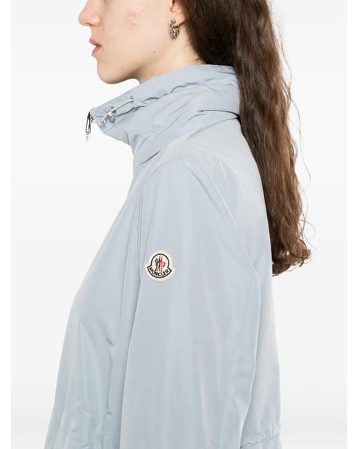 Moncler Blue Veste Enette Zippée À Capuche
