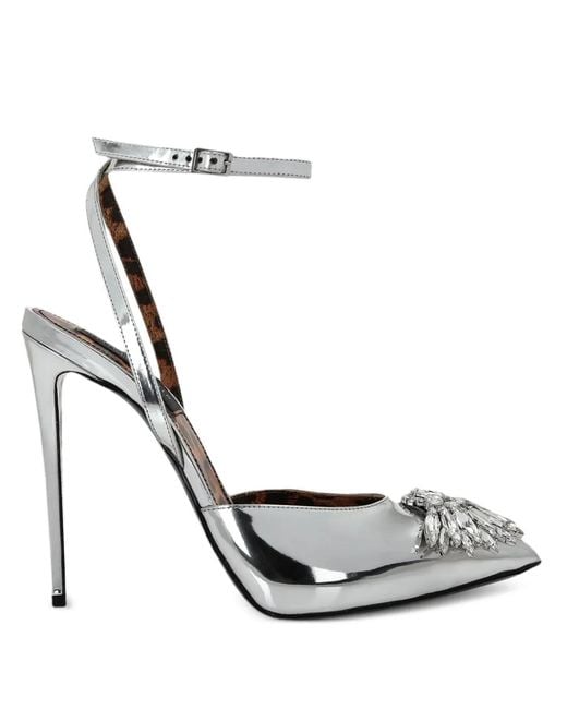 Philipp Plein White Mirror 100Mm Crystal-Embellished Pumps