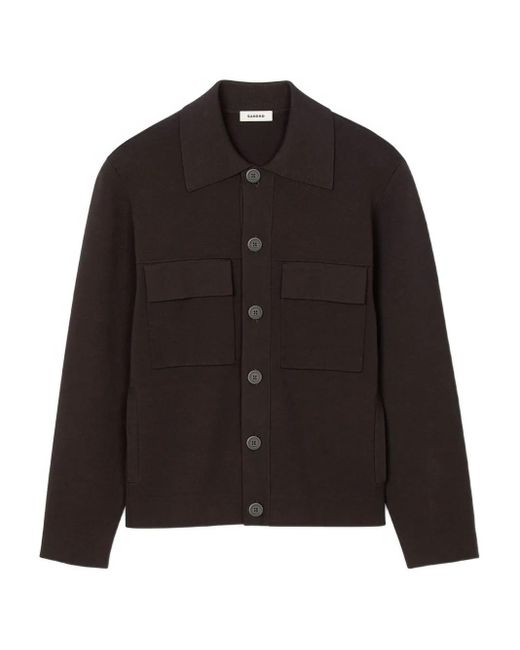 Cardigan Con Bottoni E Tasche di Sandro in Black da Uomo
