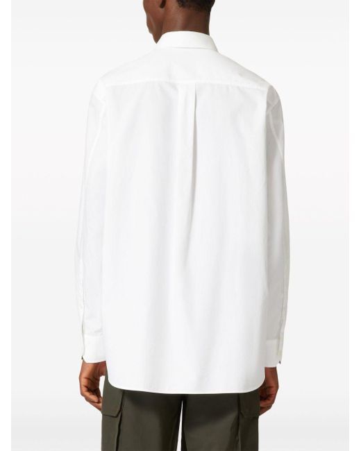 Valentino Garavani Katoenen Overhemd Met Vlinderpatch in het White voor heren