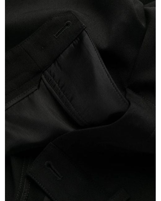 P.A.R.O.S.H. Black Tailored Trousers With Structured Waistband