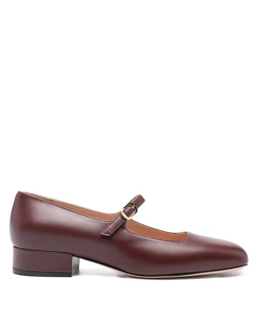 Bally Brown Buckle-Strap Pumps