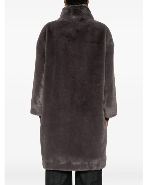 Herno Funnel-neck Three-quarter Sleeve Coat Gray
