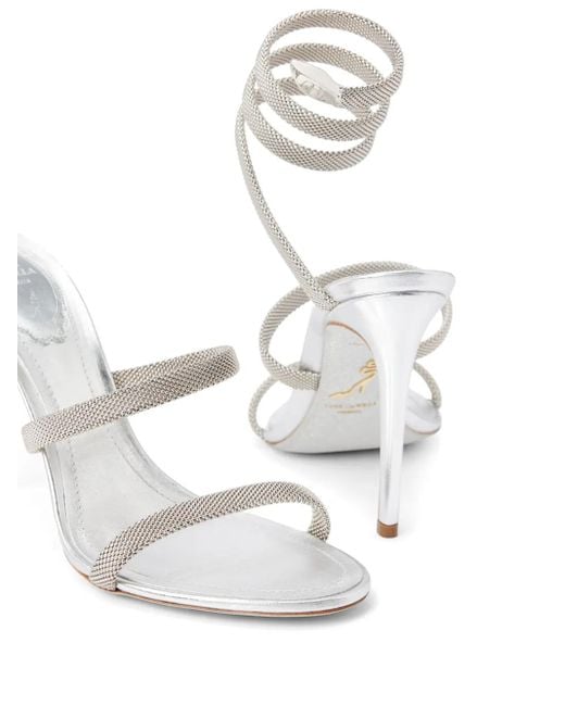 Rene Caovilla White 105Mm Cleo Sandals