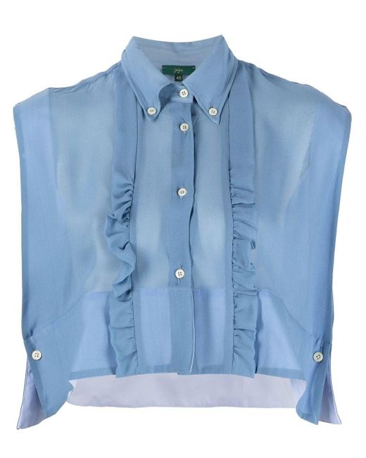 Jejia Cropped Shirt in het Blue