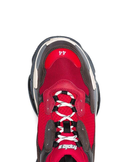Balenciaga Red Triple S Trainers for men
