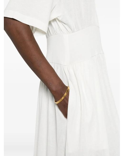 Totême White Cotton Silk Tee Dress