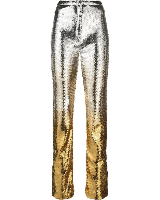 Rabanne Metallic -tone Sequin Embellished Trousers