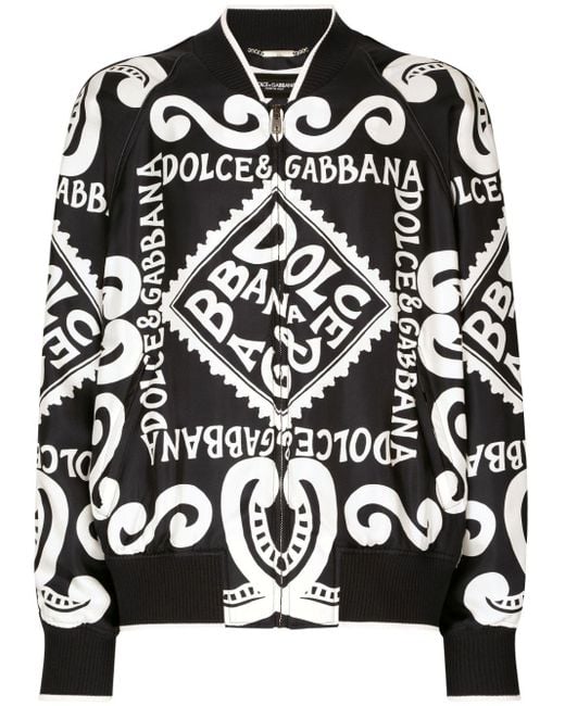 Chaqueta bomber con logo estampado Dolce & Gabbana de hombre de color Black