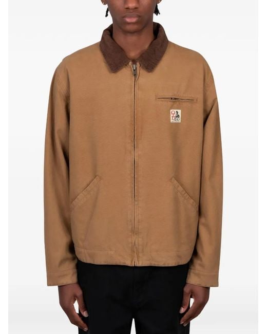 One Of These Days Brown Prairie Canvas Bomber Jacket for men
