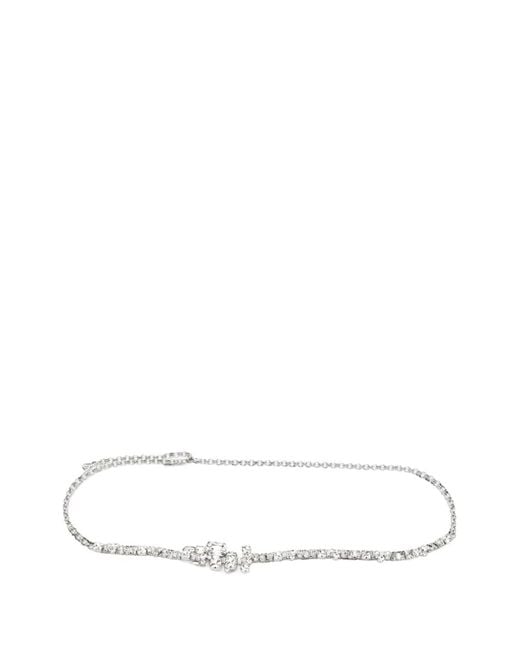 Patrizia Pepe White Crystal-Embellished Chain Belt