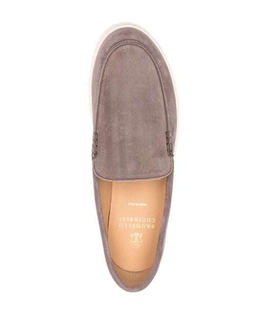 Brunello Cucinelli Gray Flat Shoes for men