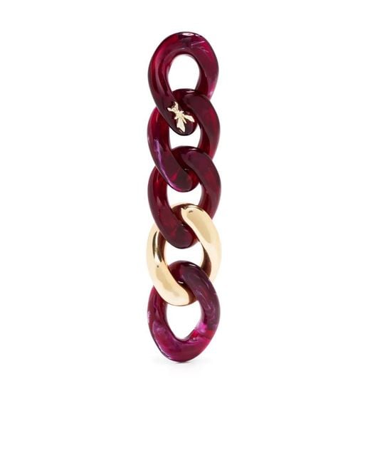 Patrizia Pepe Red Two-Tone Chunky-Chain Earrings