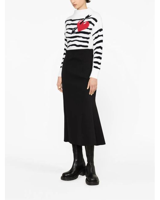 Philosophy Di Lorenzo Serafini Black Flared Midi Skirt