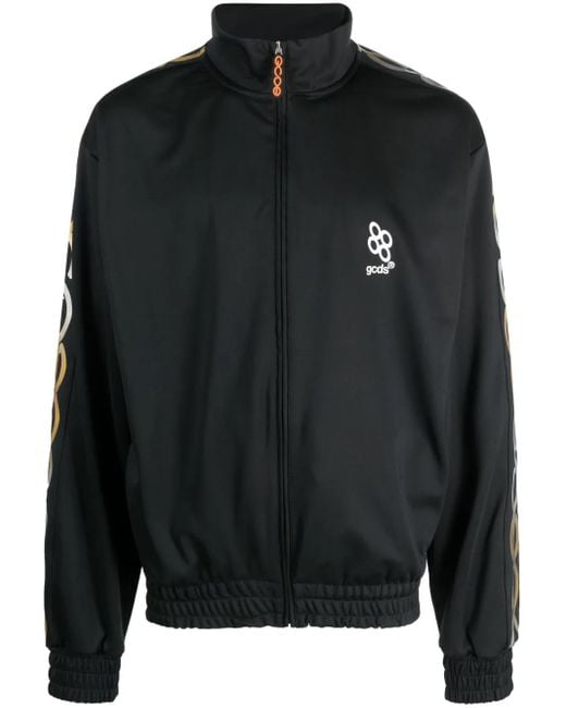 Gcds Black Reflective Logo-Print Sweatshirt for men