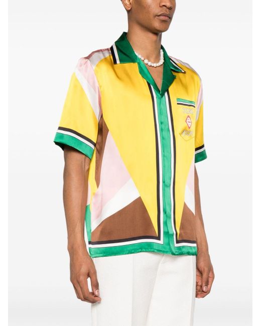 Casablancabrand Yellow Casa Sport Silk Shirt