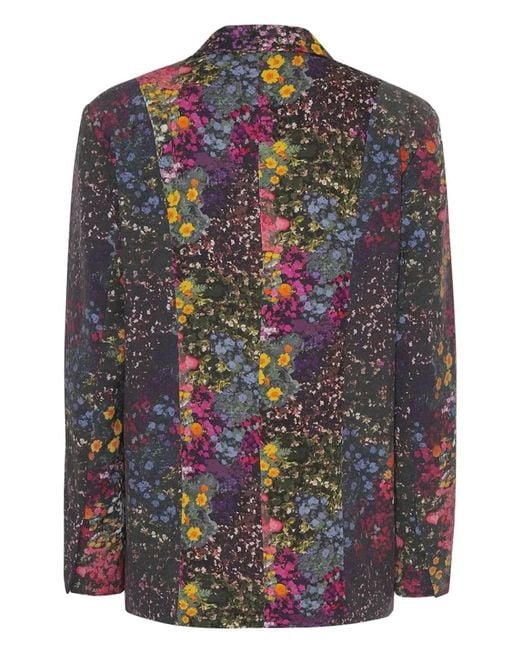 ROTATE BIRGER CHRISTENSEN Purple Floral-Print Blazer