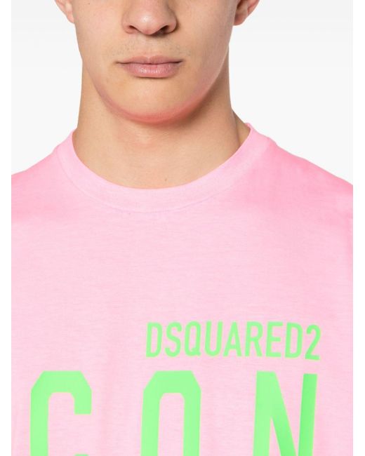 T-shirt Be Icon Cool di DSquared² in Pink da Uomo