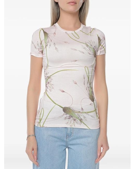 Ted Baker White Floral-Print T-Shirt