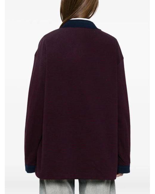 Prada Purple Striped Embroidered Jacket