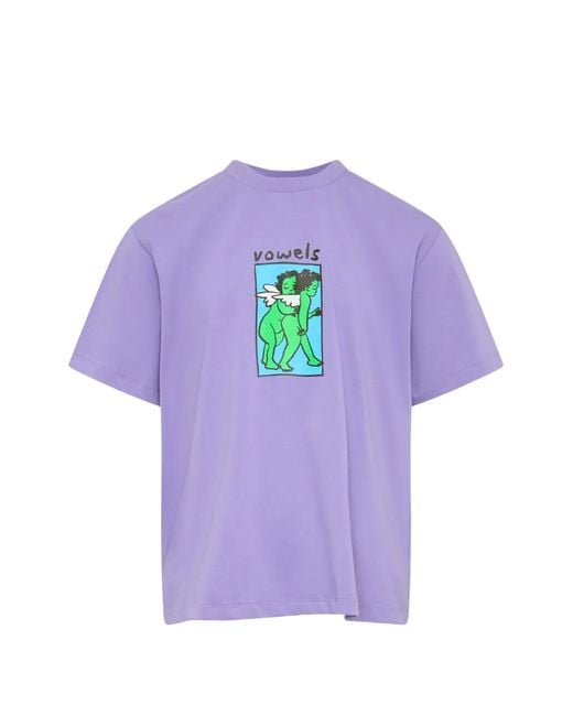 vowels Purple Cherub Graphic-Print T-Shirt for men