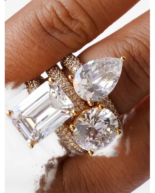 Izabel Display White Mega Drop Pavé Ring