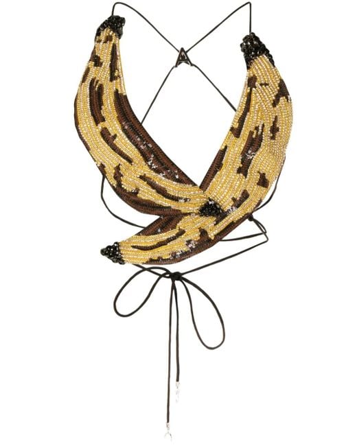 Area Metallic Embroidered-Detail Top