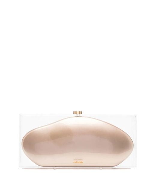 Cult Gaia Natural Annika Acrylic Clutch Bag