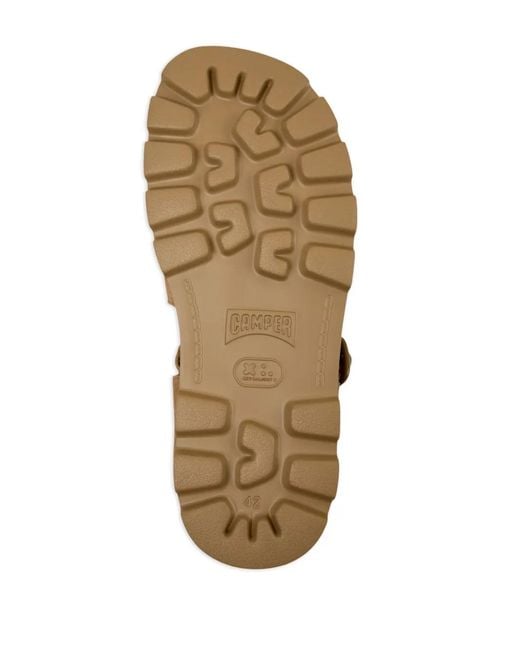 Camper Brown Brutus Buckled Suede Sandals for men