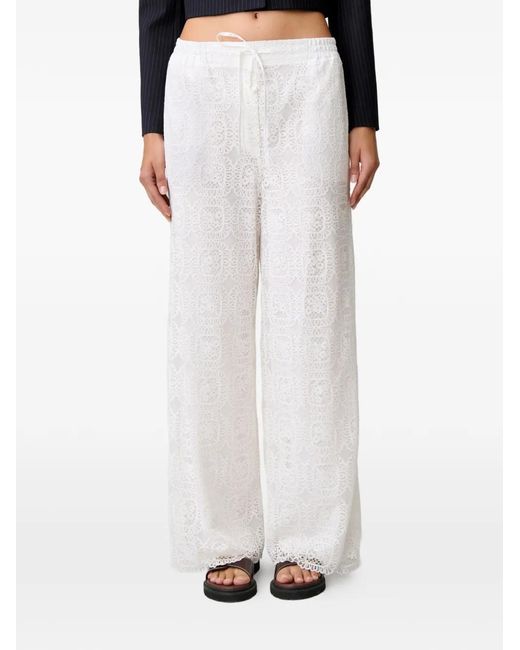 Claudie Pierlot Broek Met Trekkoord En Kant in het White