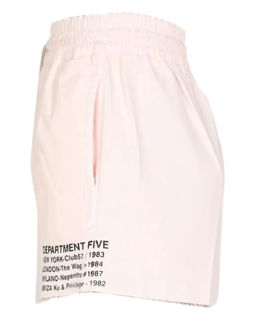 Department 5 Pink Drawstring Frayed Shorts