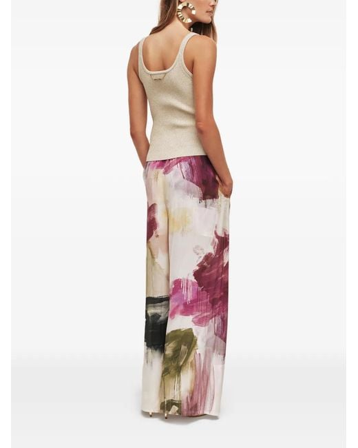 Aje. Red Atomic Silk Palazzo Pants