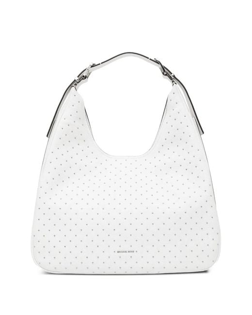 Michael Kors White Large Hamilton Shoulder Bag