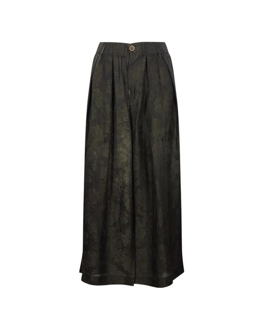 Uma Wang Black Jacquard-Patterned Wide-Leg Trousers