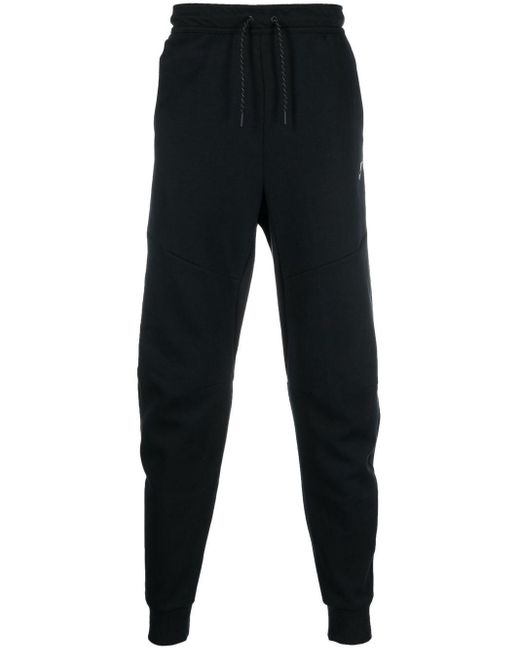 Nike Cotton Swoosh-logo Detail Track Pants in Black for Men | Lyst UK