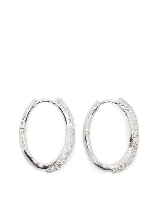 Missoma White Molten Embellished Hoop Earrings