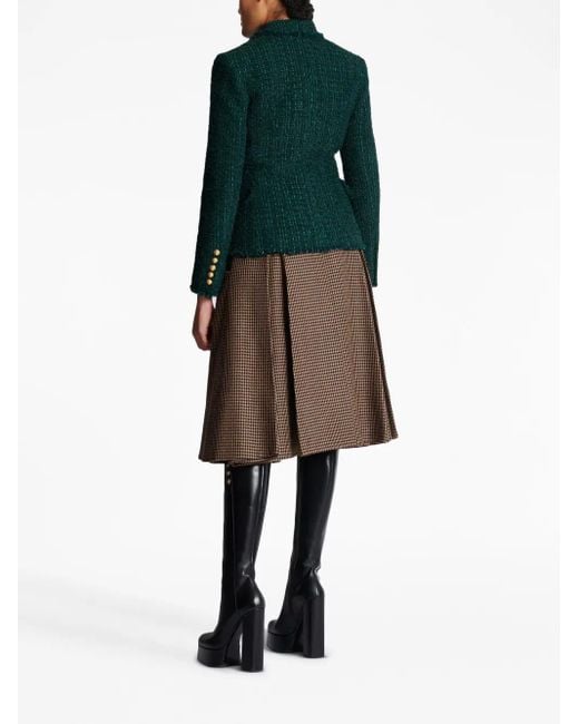 Blazer de tweed Balmain de color Green