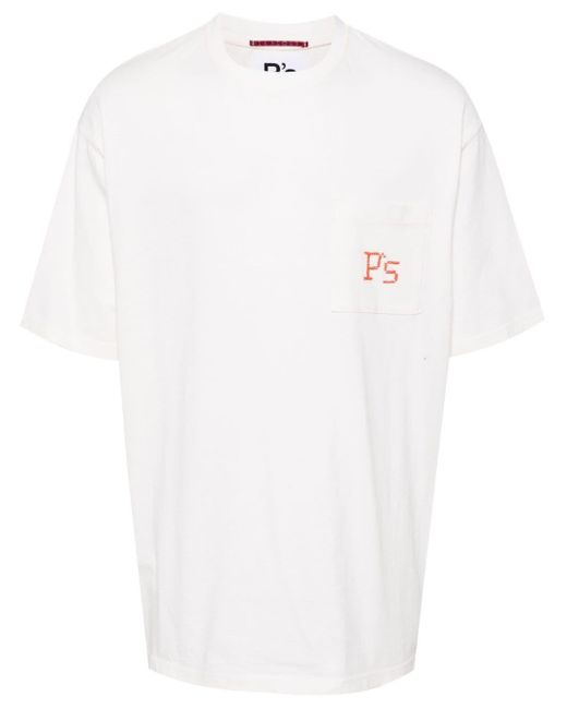 President's T-shirt Met Geborduurd Logo in het White voor heren