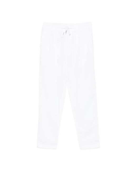 Polo Ralph Lauren White Slim Tapered Linen Trousers Lateef for men