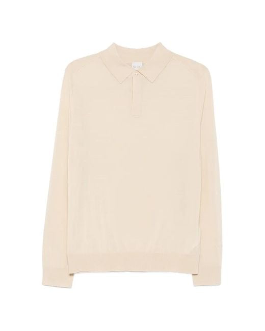 Paul Smith White Wool Polo Shirt for men