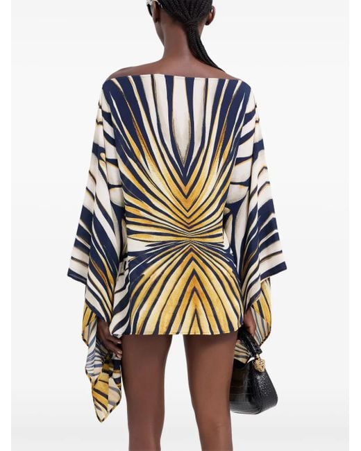 Caftano Ray Of Con Stampa di Roberto Cavalli in Black