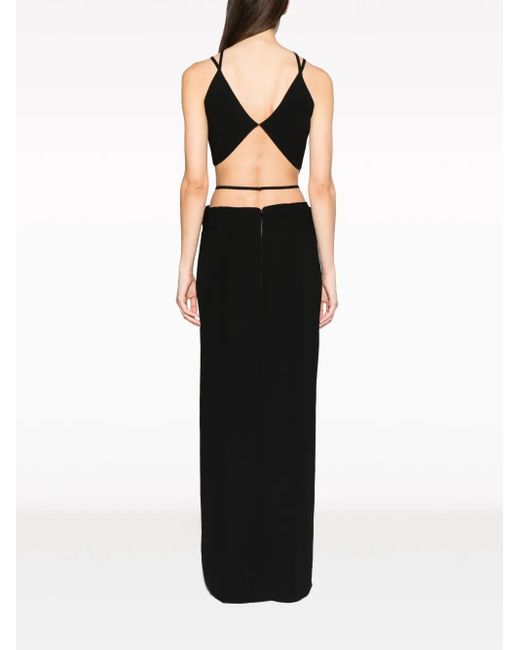 Rayane Bacha Black Stone Cut-Out Maxi Dress