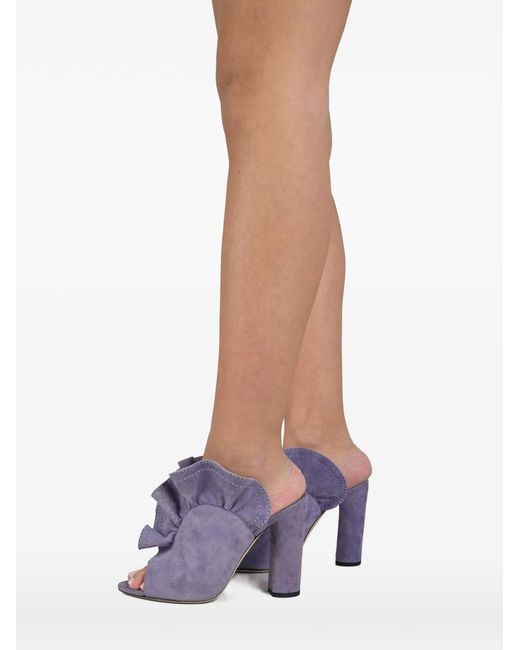 Jimmy Choo Purple Haile Ruffle-Detail Sandals